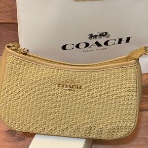 Coach Teri Straw Shoulder Bag, Small